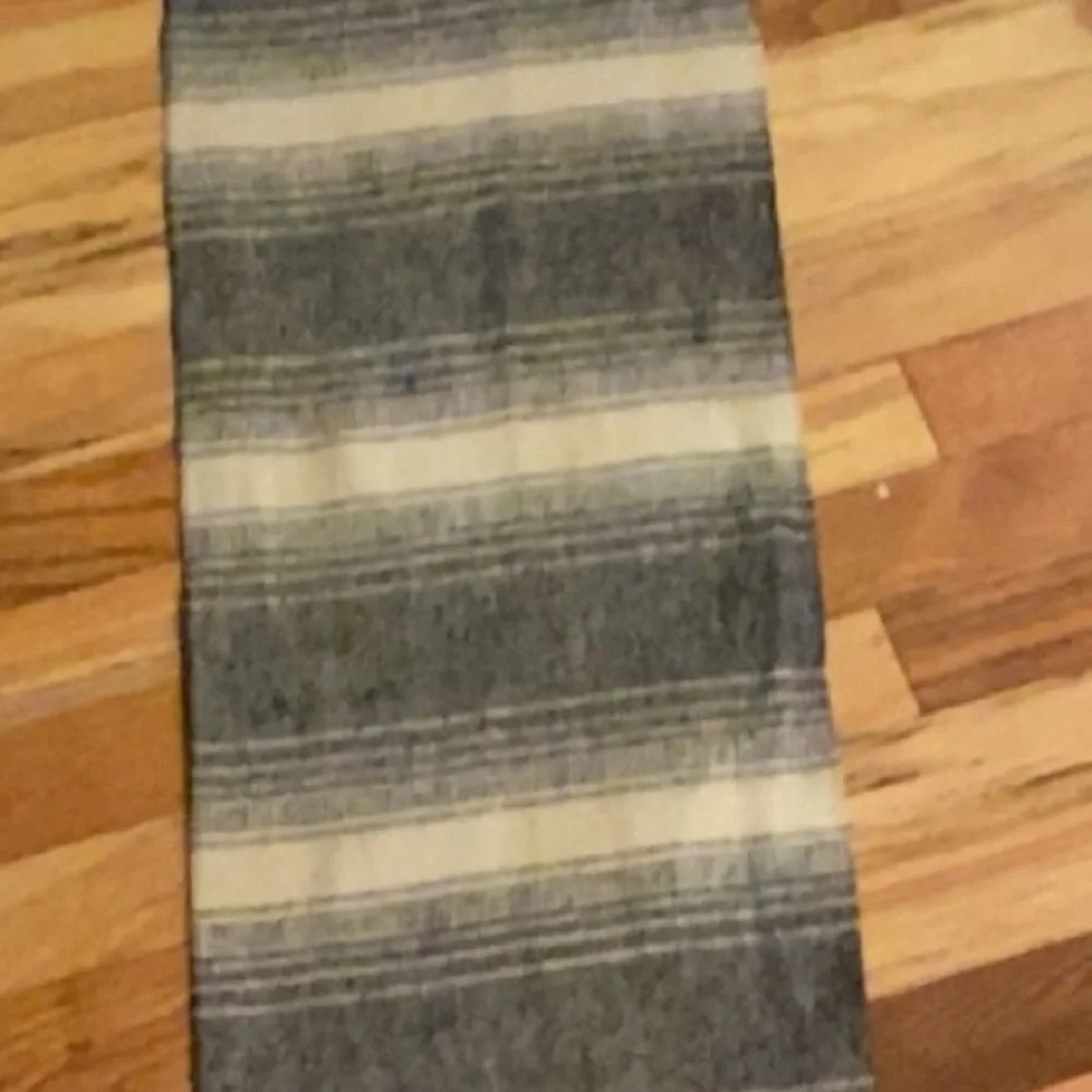 Dior Gray and Cream Wool Scarf Vintage